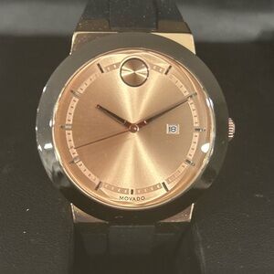 Movado Gold-Tone Watch with Black Band